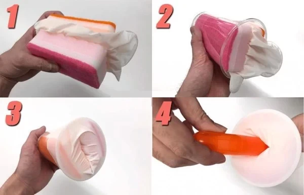 Làm cốc thủ dâm bằng miếng đệm mút