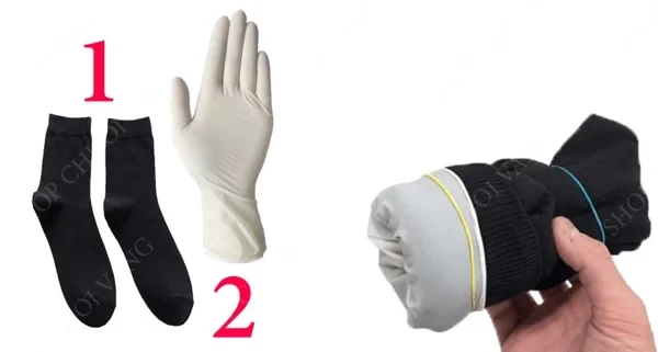 Làm bằng găng tay y tế