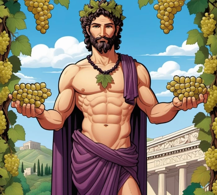 Tác phẩm vẽ Thần Dionysus, vị thần của rượu nho