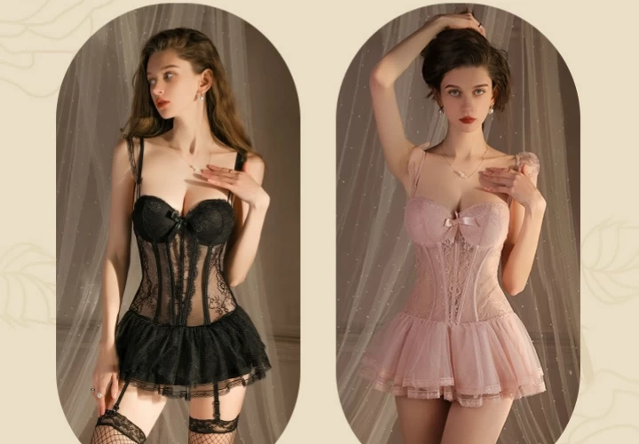 Bộ đầm liền thân với cúp ngực ôm trọn vòng một