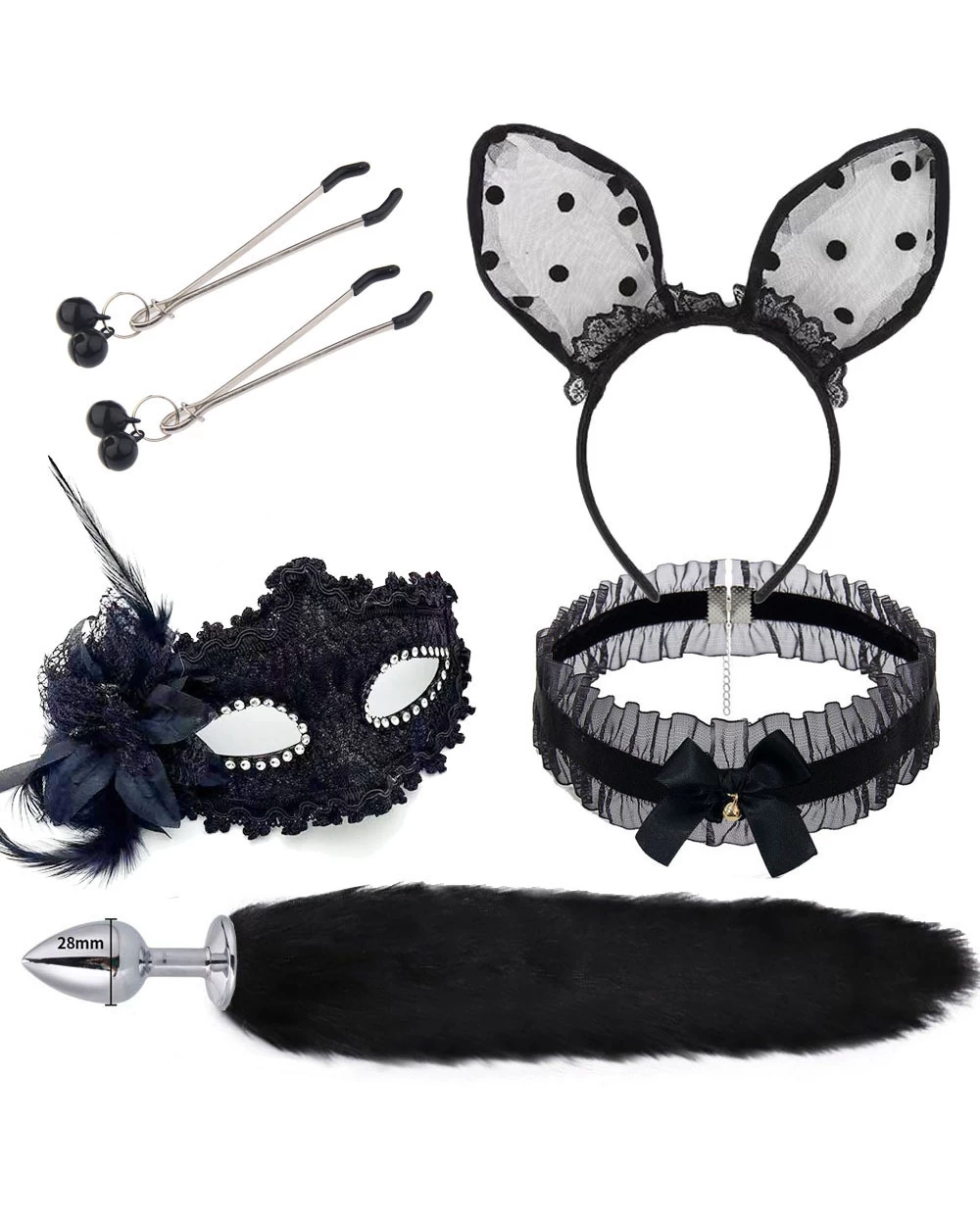 Combo 5 món cosplay mặt nạ gợi cảm màu đen