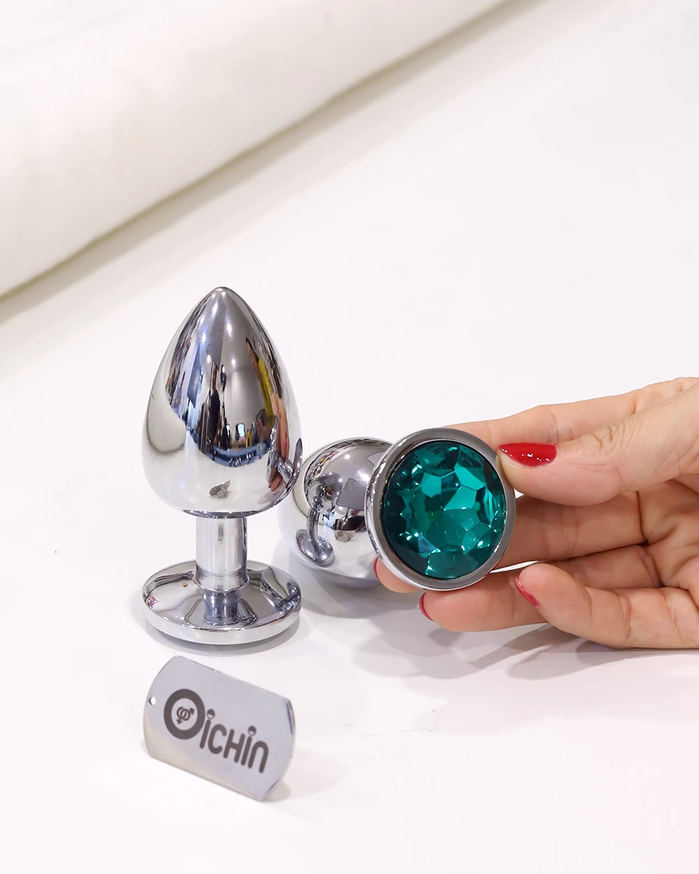 Phích cắm hậu môn màu xanh lục bảo