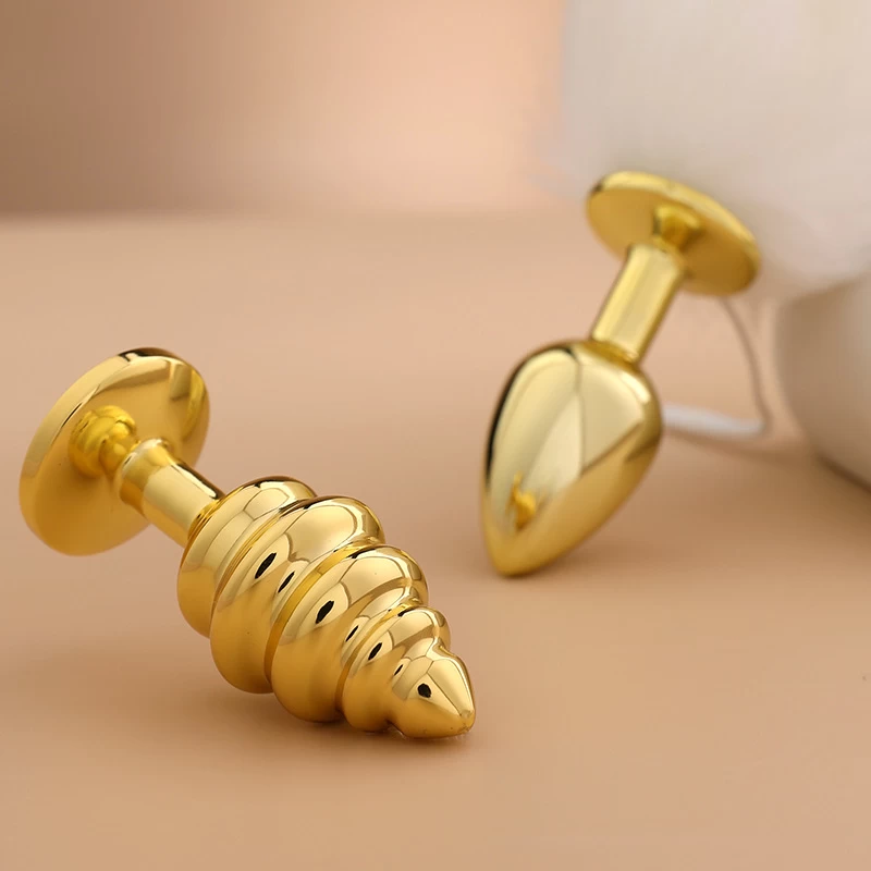 Phích cắm hậu môn xoắn ốc Inox mạ vàng cao cấp