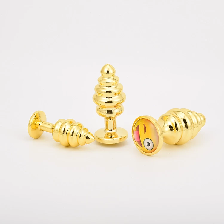 Phích cắm hậu môn xoắn ốc Inox mạ vàng cao cấp