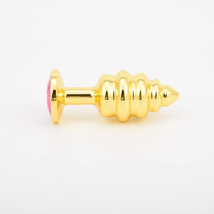 Phích cắm hậu môn xoắn ốc Inox mạ vàng cao cấp