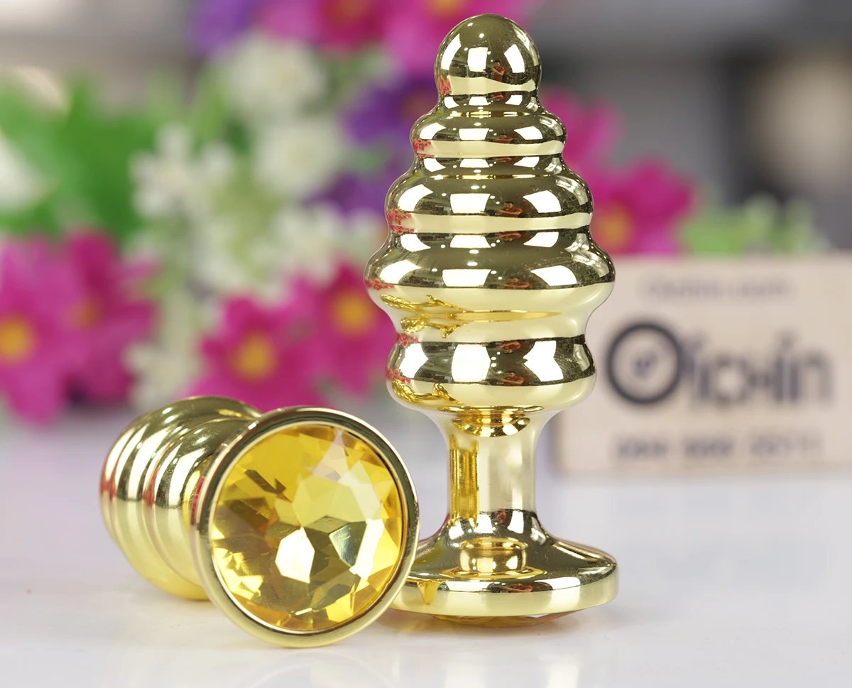 Phích cắm hậu môn xoắn ốc Inox mạ vàng cao cấp