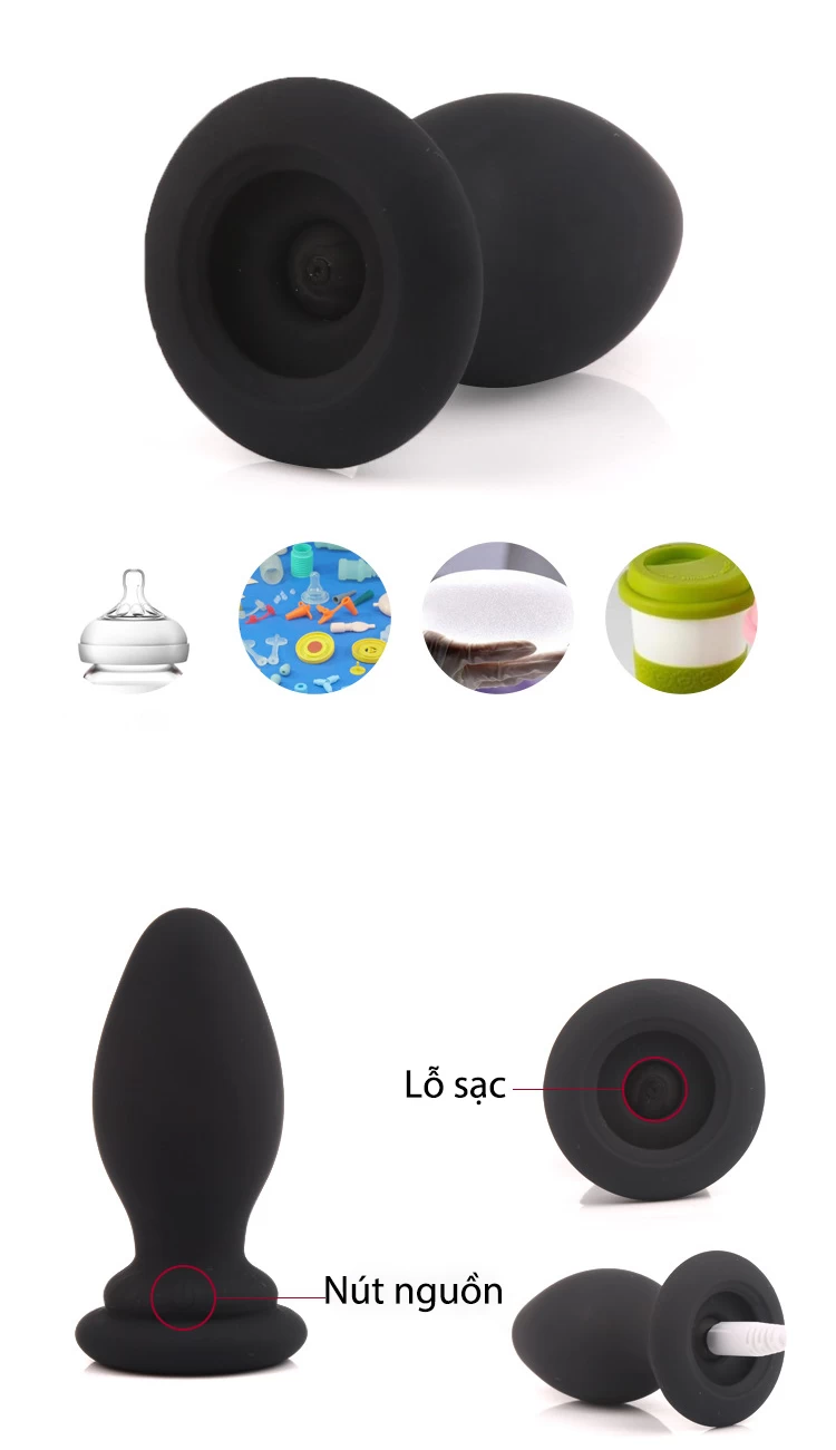 Chuôi cắm hậu làm bằng silicone