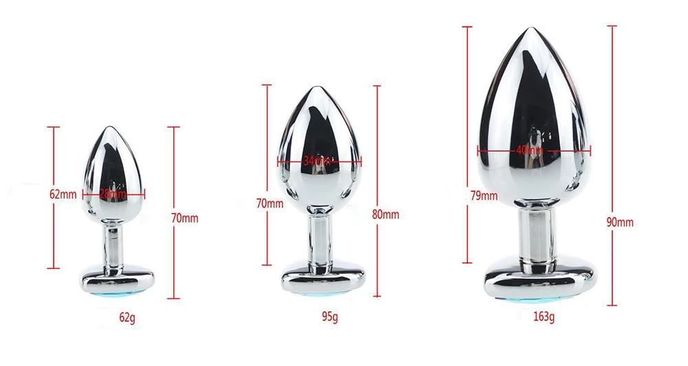 Ảnh thông số kích thước của Phích cắm hậu môn hình trái tim