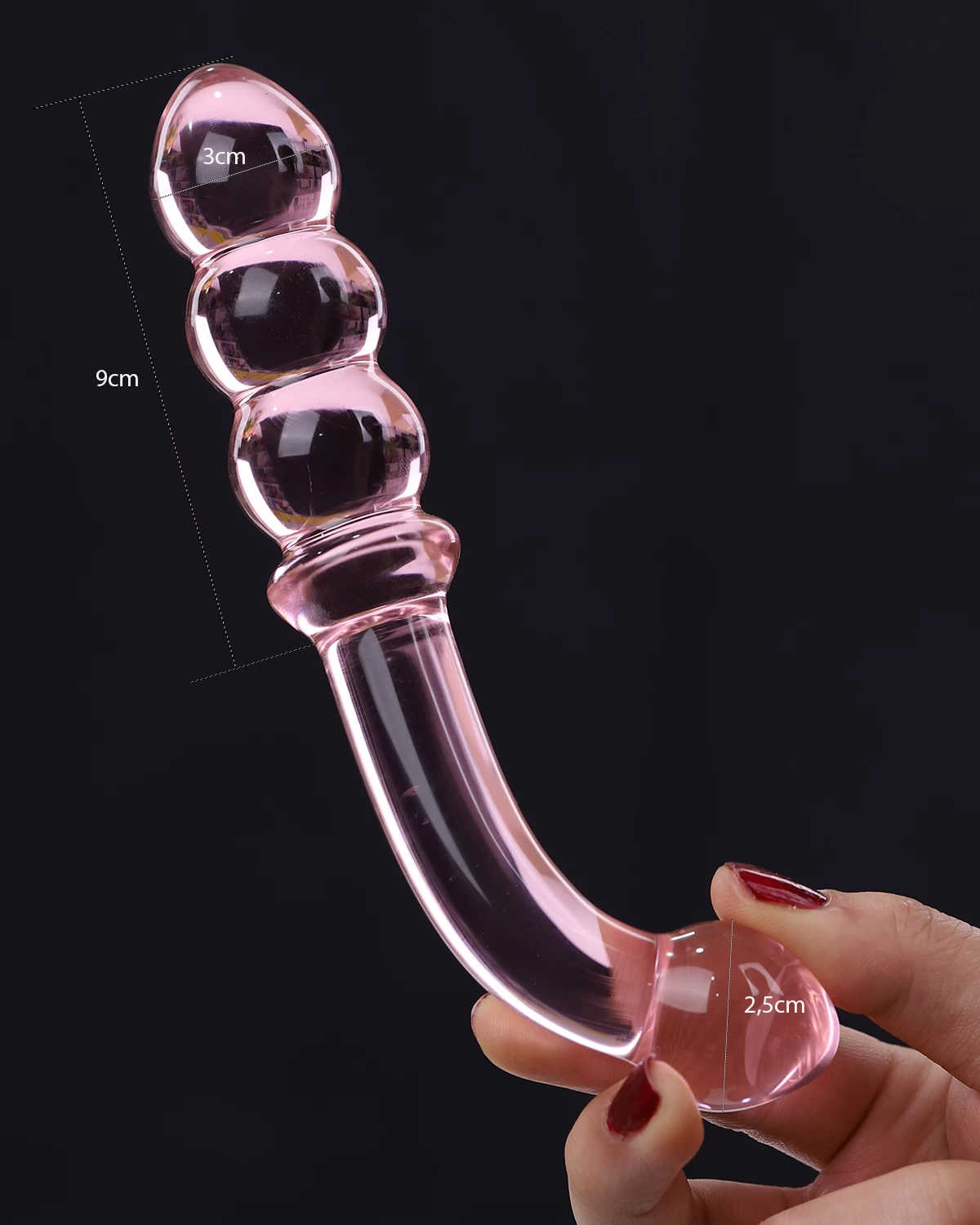 Ảnh thông số kích thước của Đồ chơi hậu môn thuỷ tinh