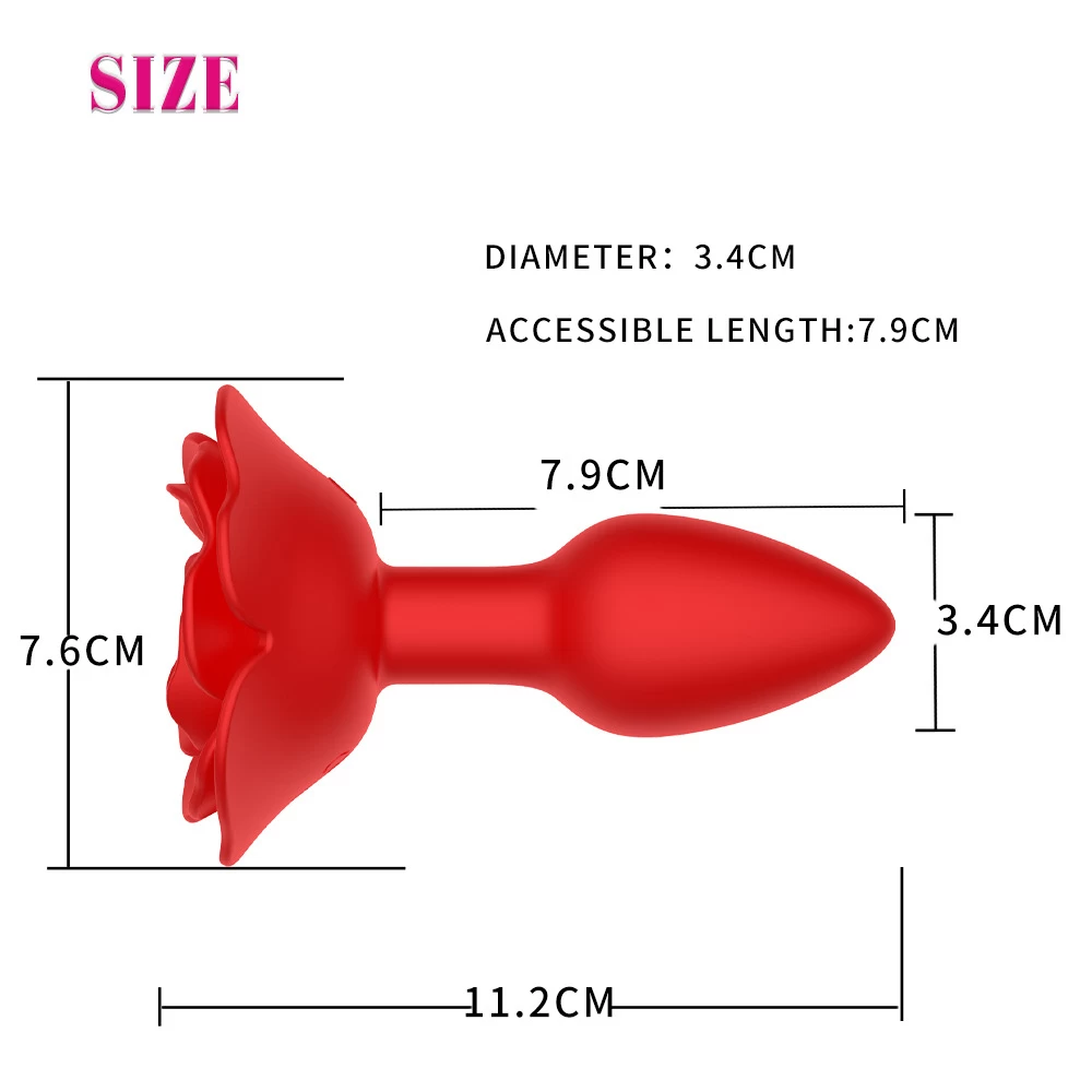 Ảnh thông số kích thước của Butt Plug Flower