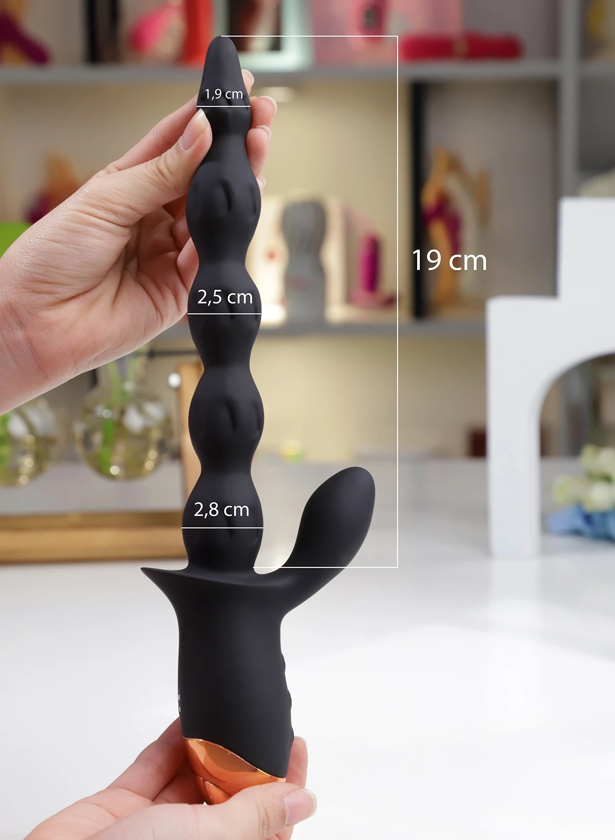 Ảnh thông số kích thước của Black Pull Beads