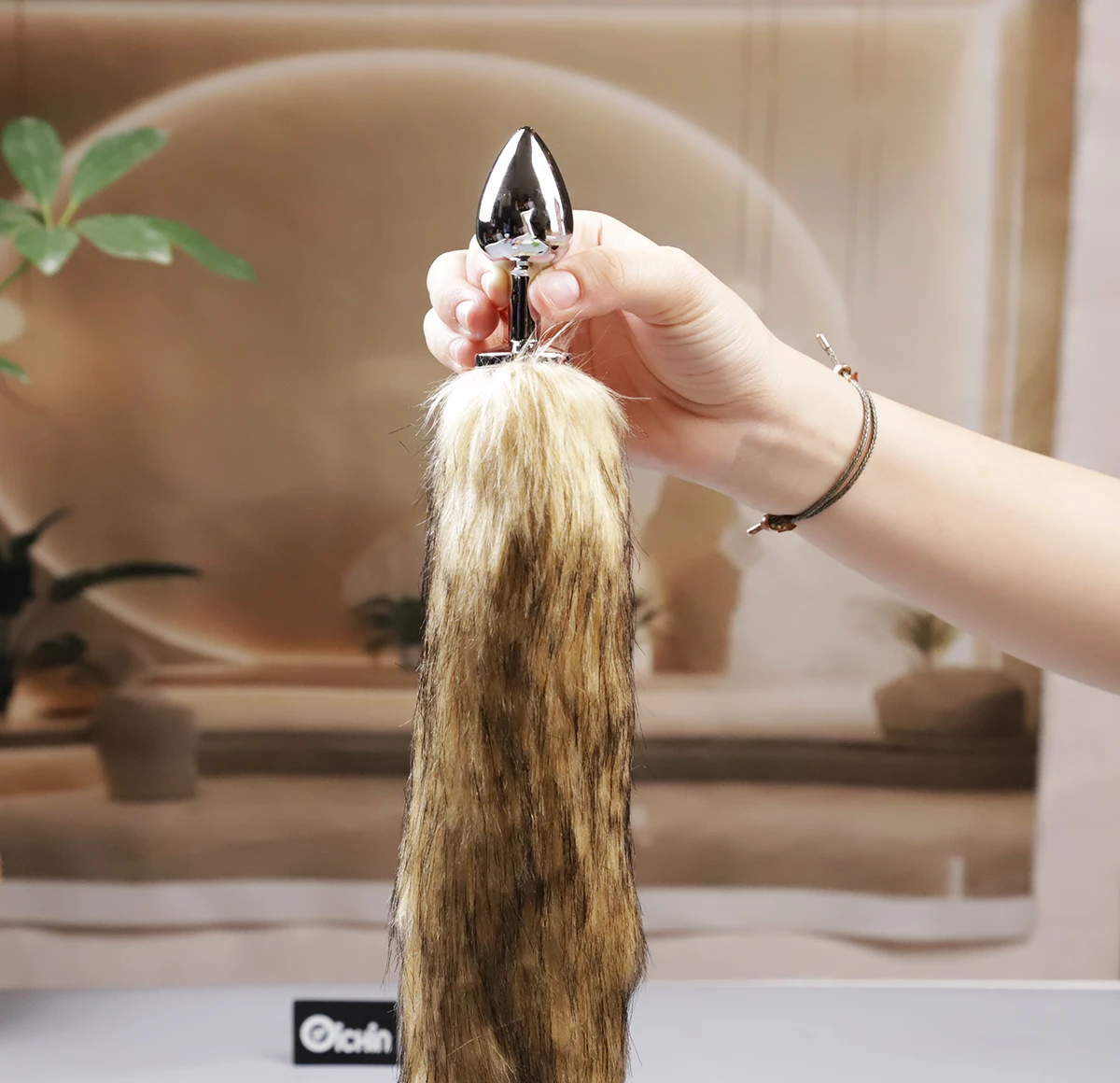 Đuôi cáo metal anal tail cầm tay hiển thị kích thước