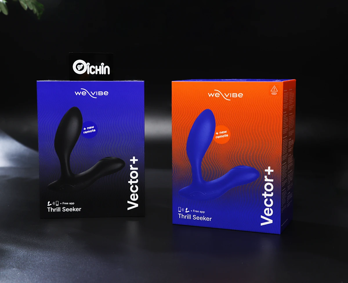 Hộp đóng gói We-vibe Vector + với hai màu xanh và cam