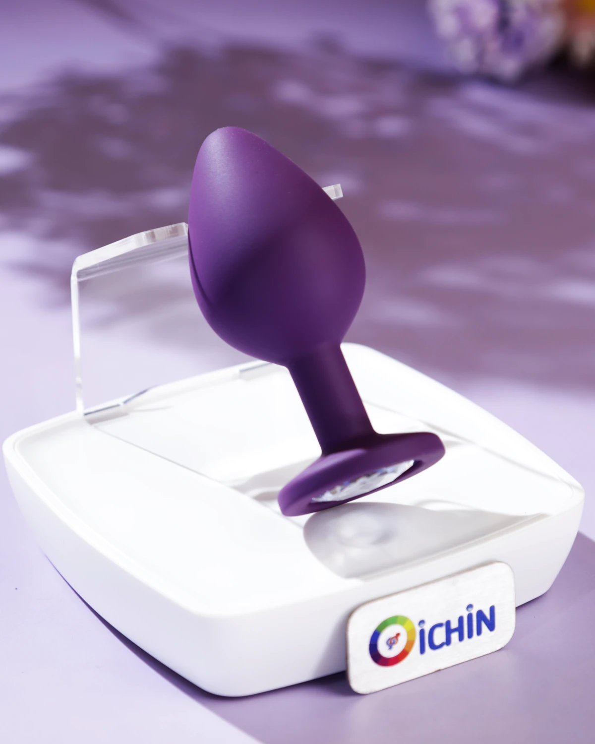 Bộ 3 phích cắm silicone đế tròn Gem Series màu tím