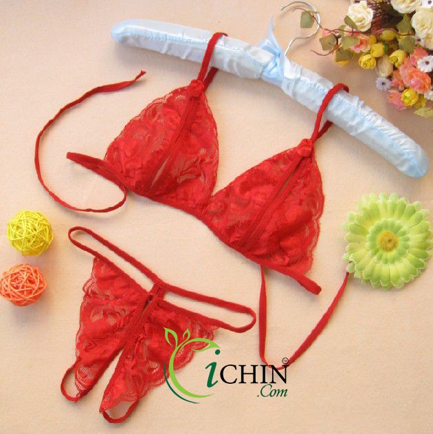 Biến thể BK02R của Đồ lót xuyên thấu không đáy hở đầu ti chất ren