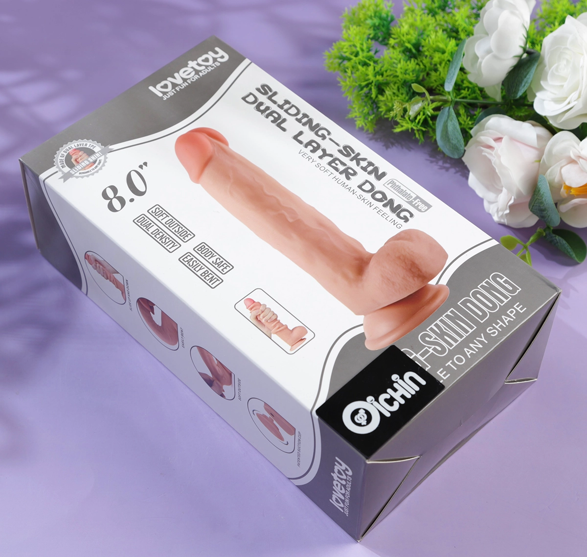 Vỏ hộp Lovetoy Sliding-Skin 8 inch màu da