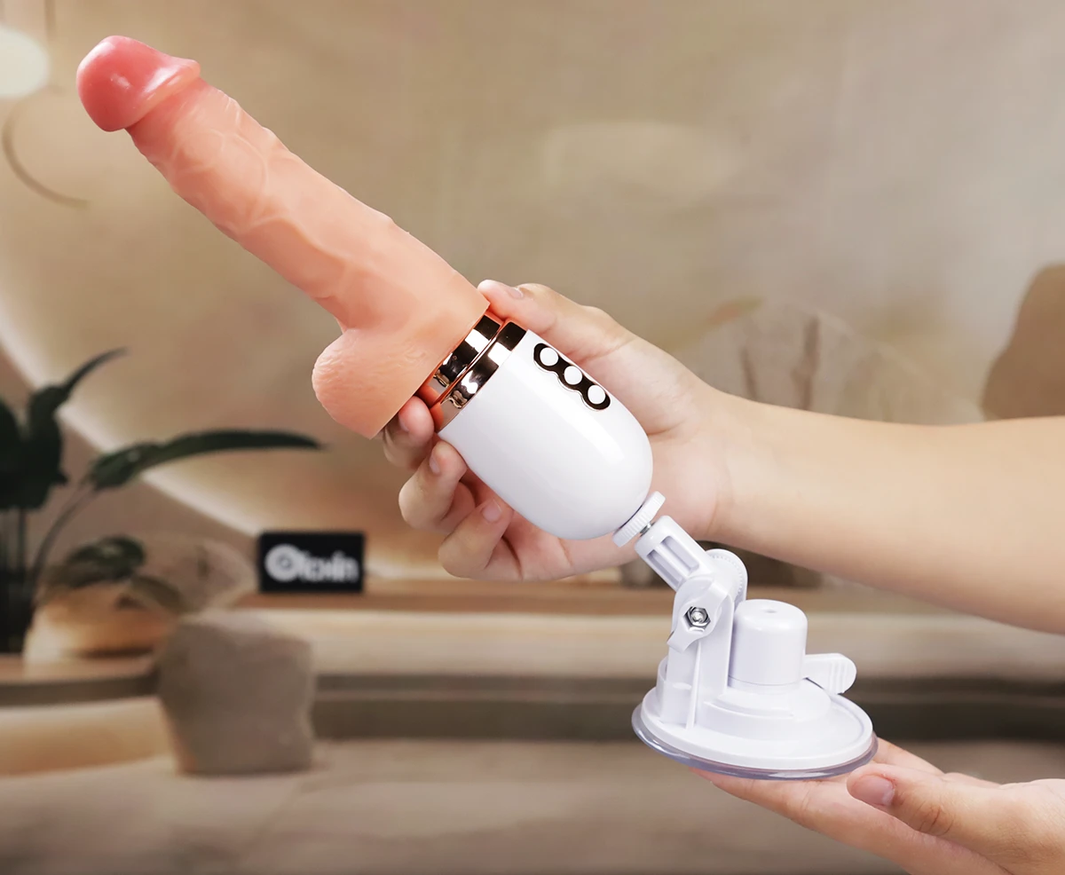 Dương vật giả Leten với đế gắn tường được cầm tay trưng bày