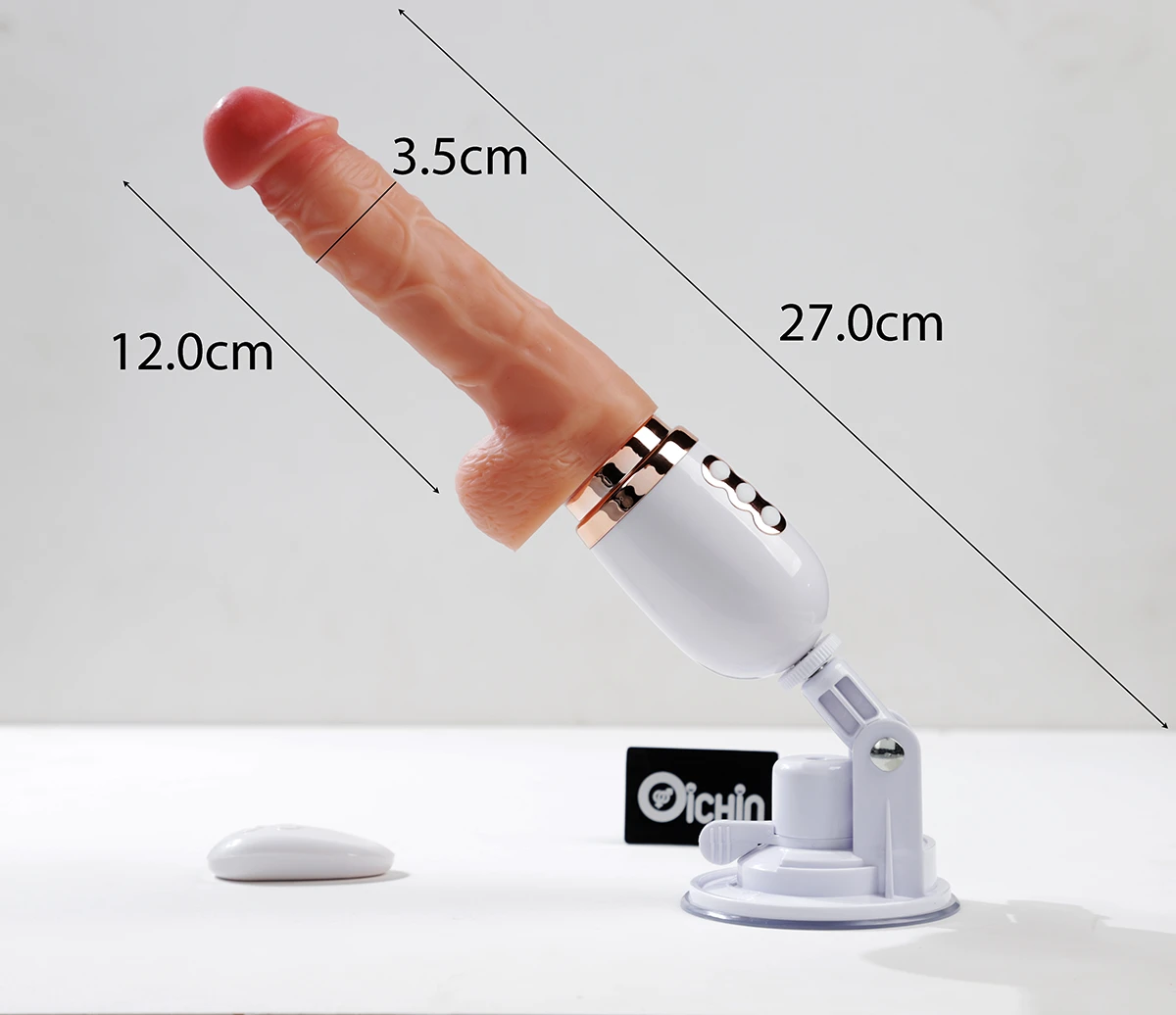 Ảnh thông số kích thước của Dương vật giả Leten có đế gắn tường