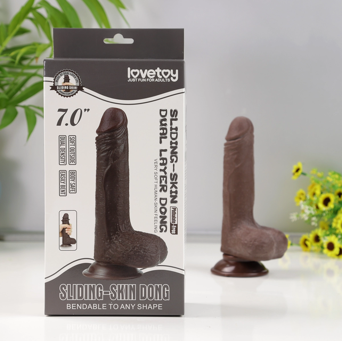Kích thước của dương vật giả Lovetoy Sliding Skin 7 inch