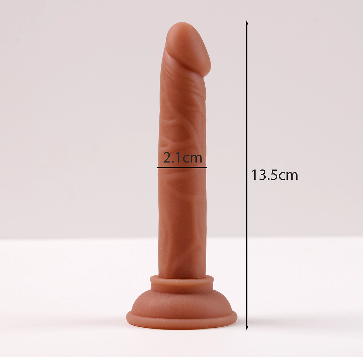 Ảnh thông số kích thước của Dương vật giả size nhỏ gắn tường siêu mềm