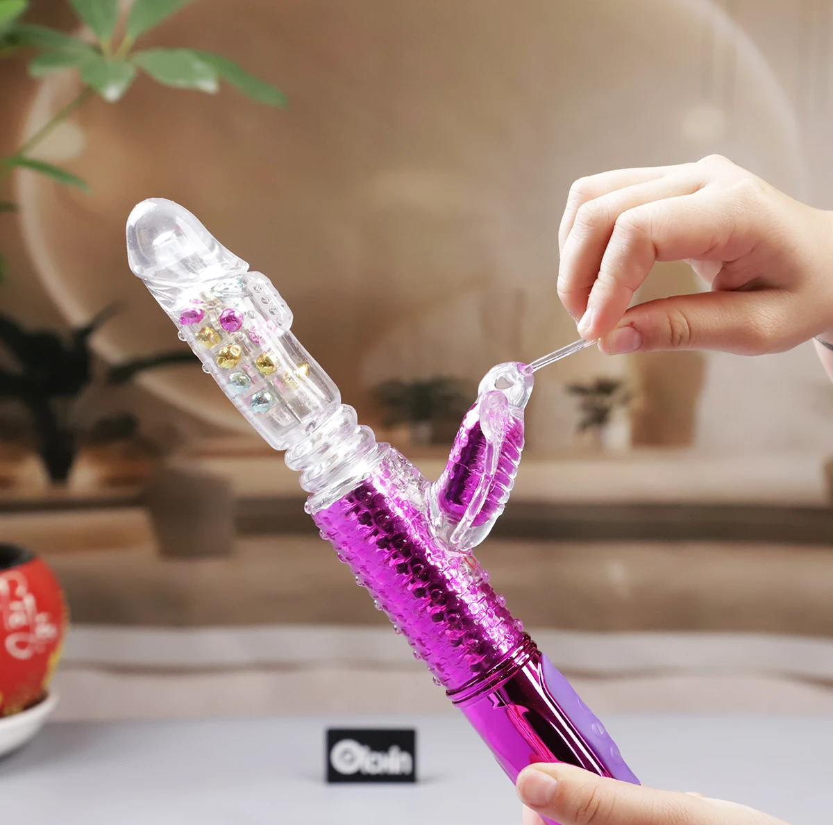 Dương vật giả LIBO rung xoay thụt pin sạc siêu mềm mại