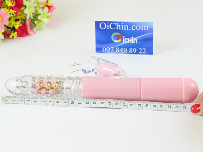 Chiều dài dương vật giả Pink Butterfly 26cm