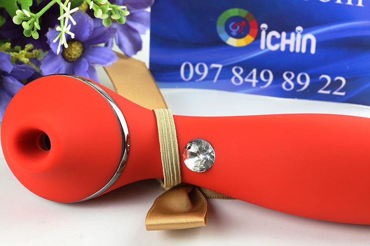 ấn giữ 2-3s nút nguồn ( hình viên đá quý) để bật tắt, ấn nhả để thay đổi chế độ rung máy rung KISTOY Elizebeth