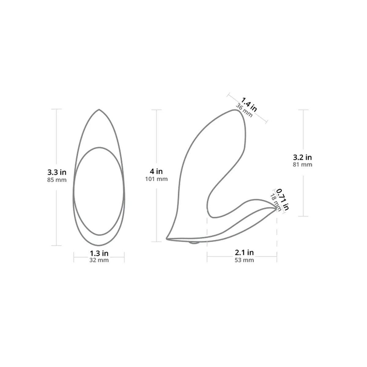 Ảnh thông số kích thước của Lovense Flexer