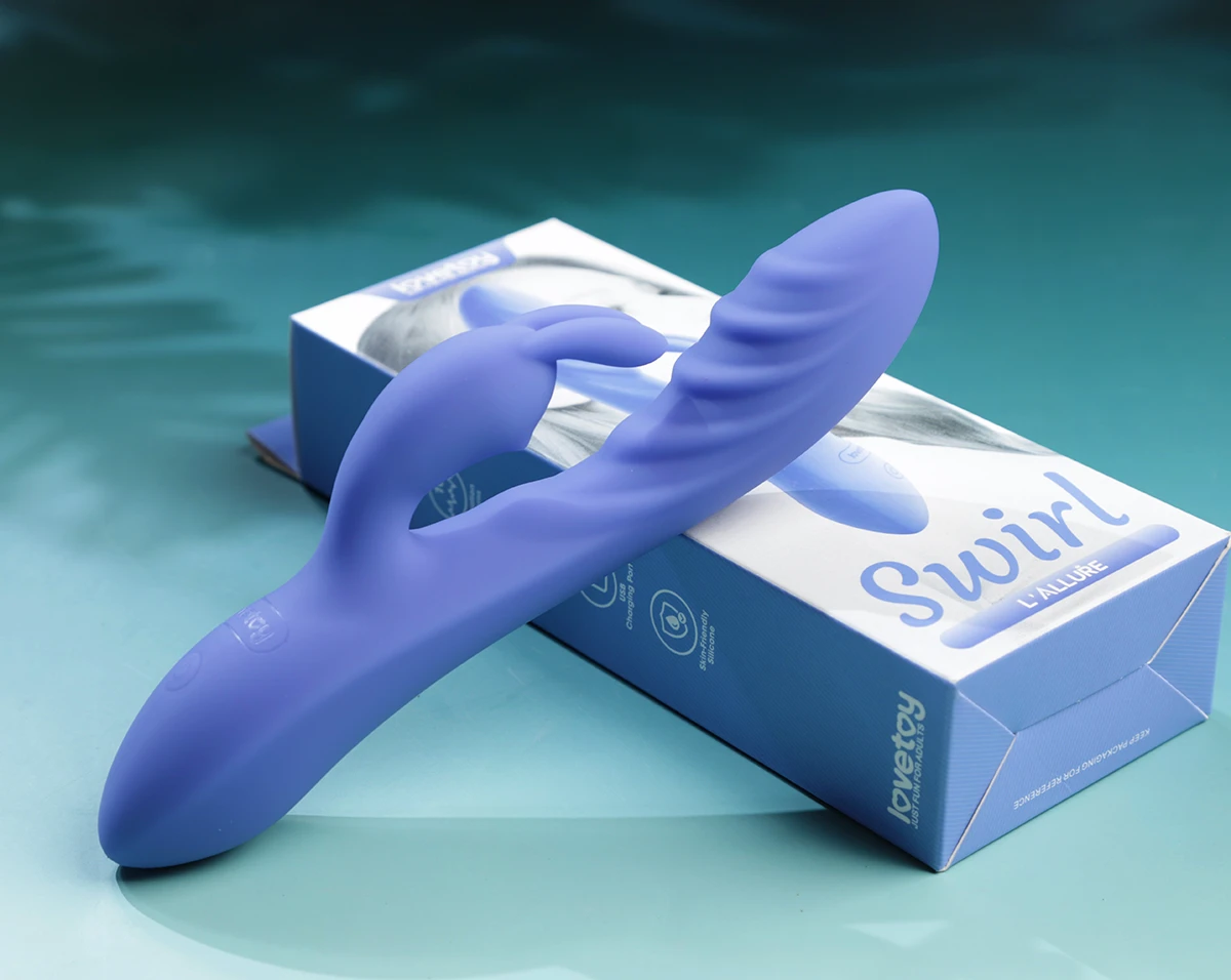 Máy massage tai thỏ Lovetoy L'Allure Swirl với hộp đóng gói