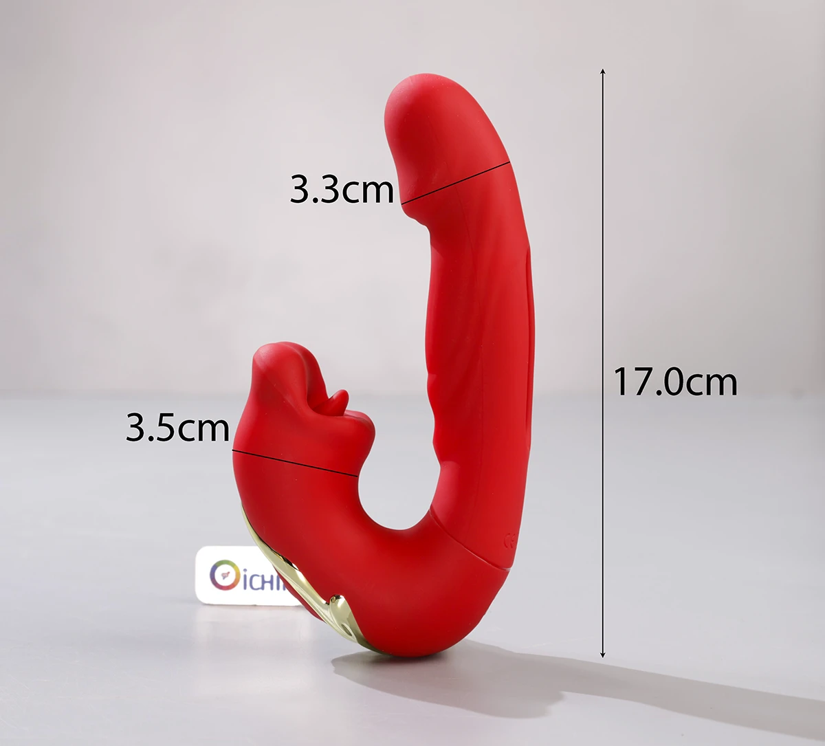 Ảnh thông số kích thước của Máy massage rung cắn độc đáo A Red Lip