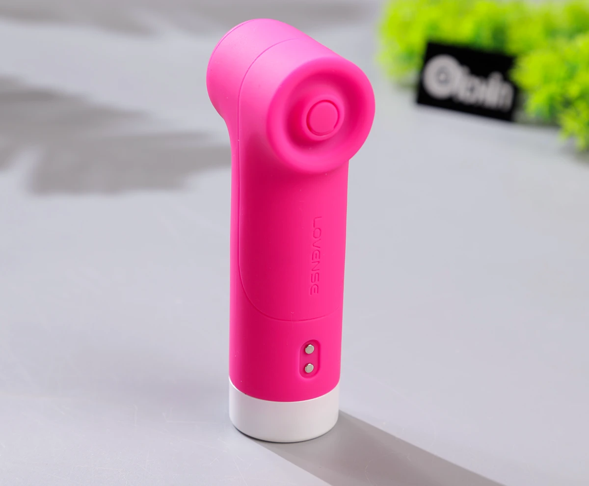 Máy massage rung thổi Lovense Fizz màu hồng neon hiển thị chi tiết