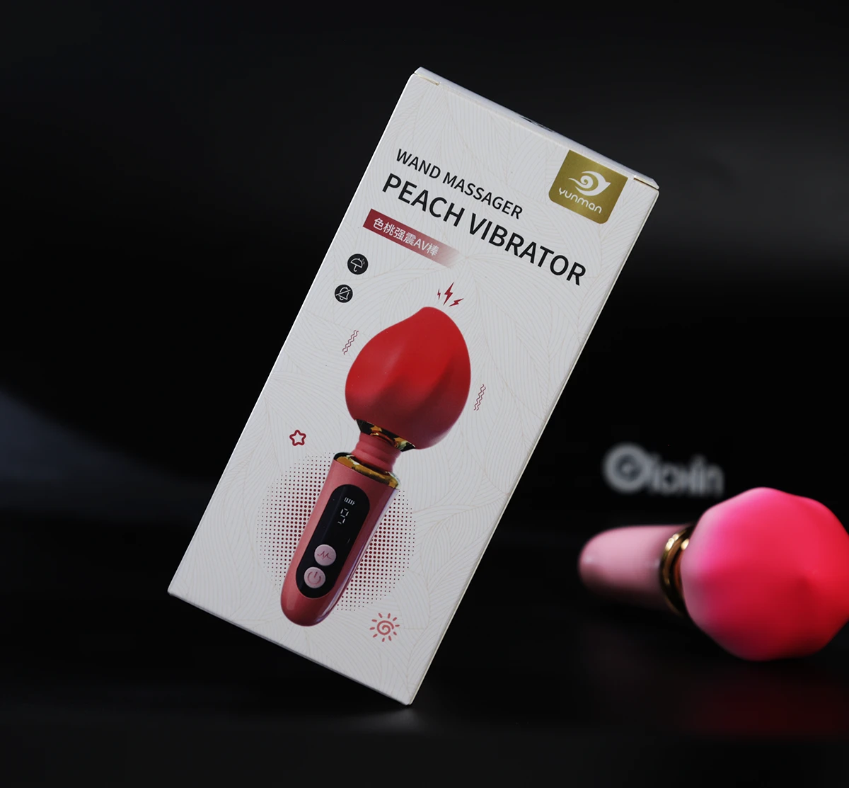 Hộp đóng gói Máy massage mini Yunman Peach Vibrator đỏ