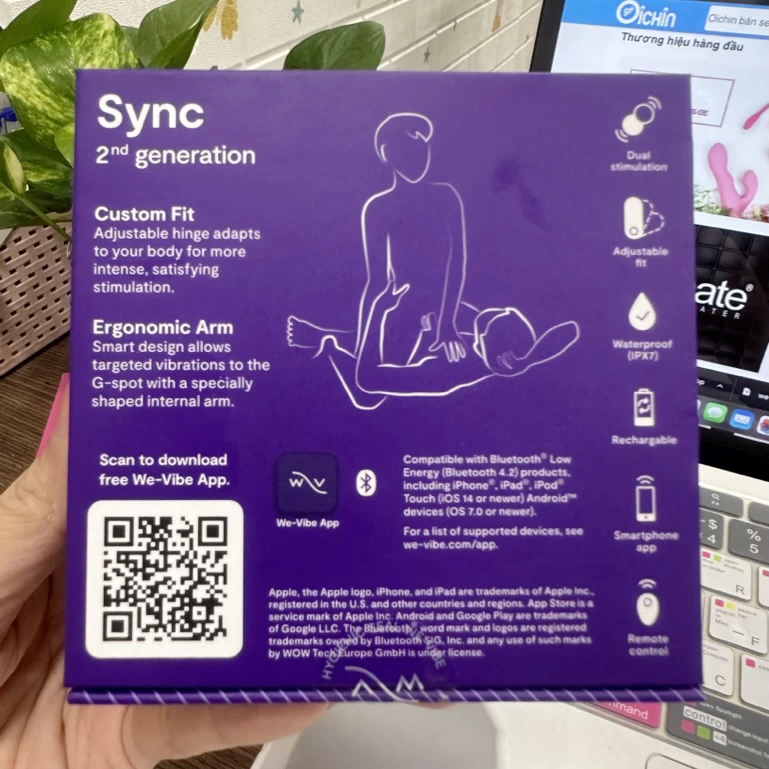 Vỏ hộp Máy rung âm vật mini We-vibe SYNC cao cấp, êm mịn chuẩn Canada