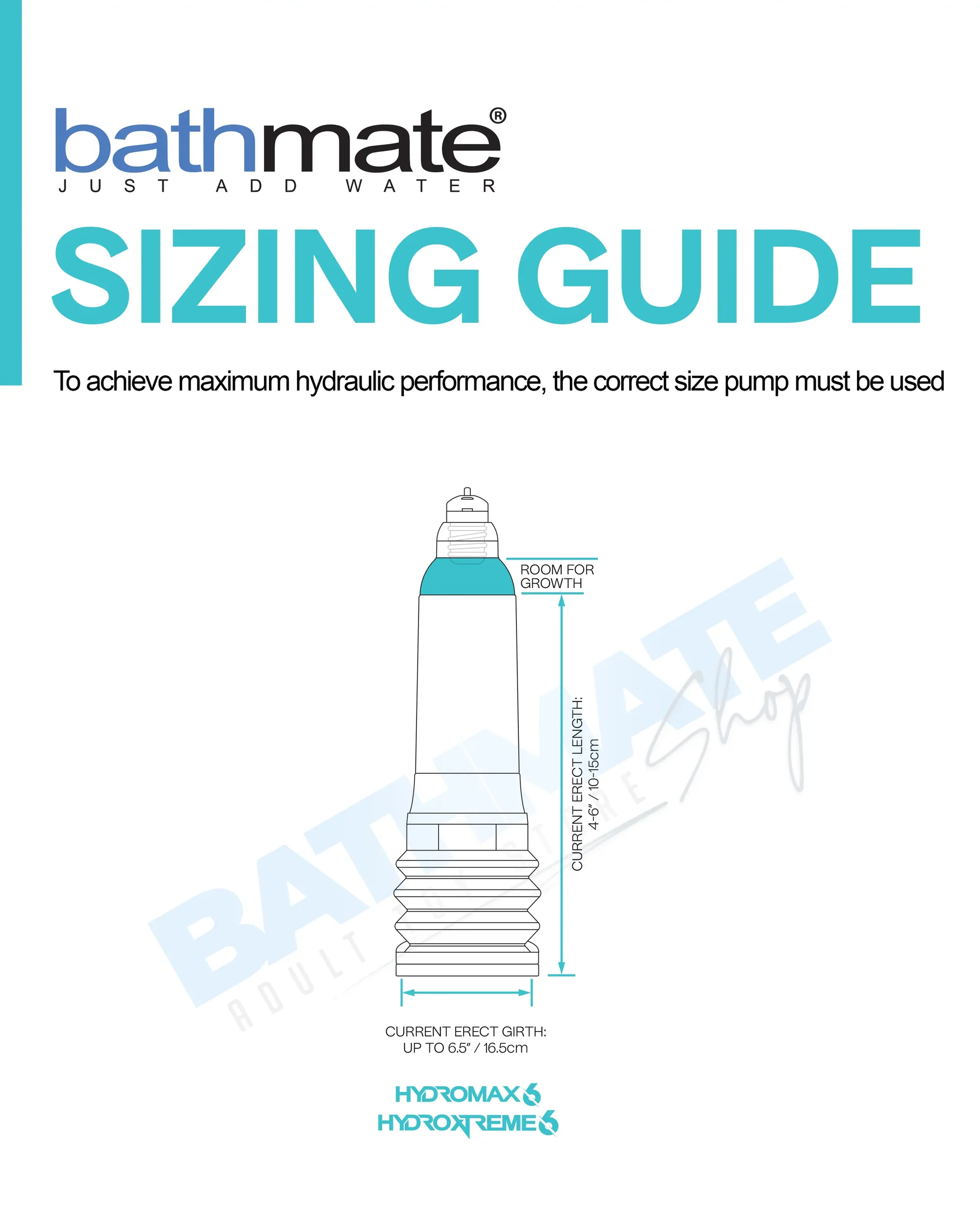 kích thước máy tập Bathmate Hydromax 6