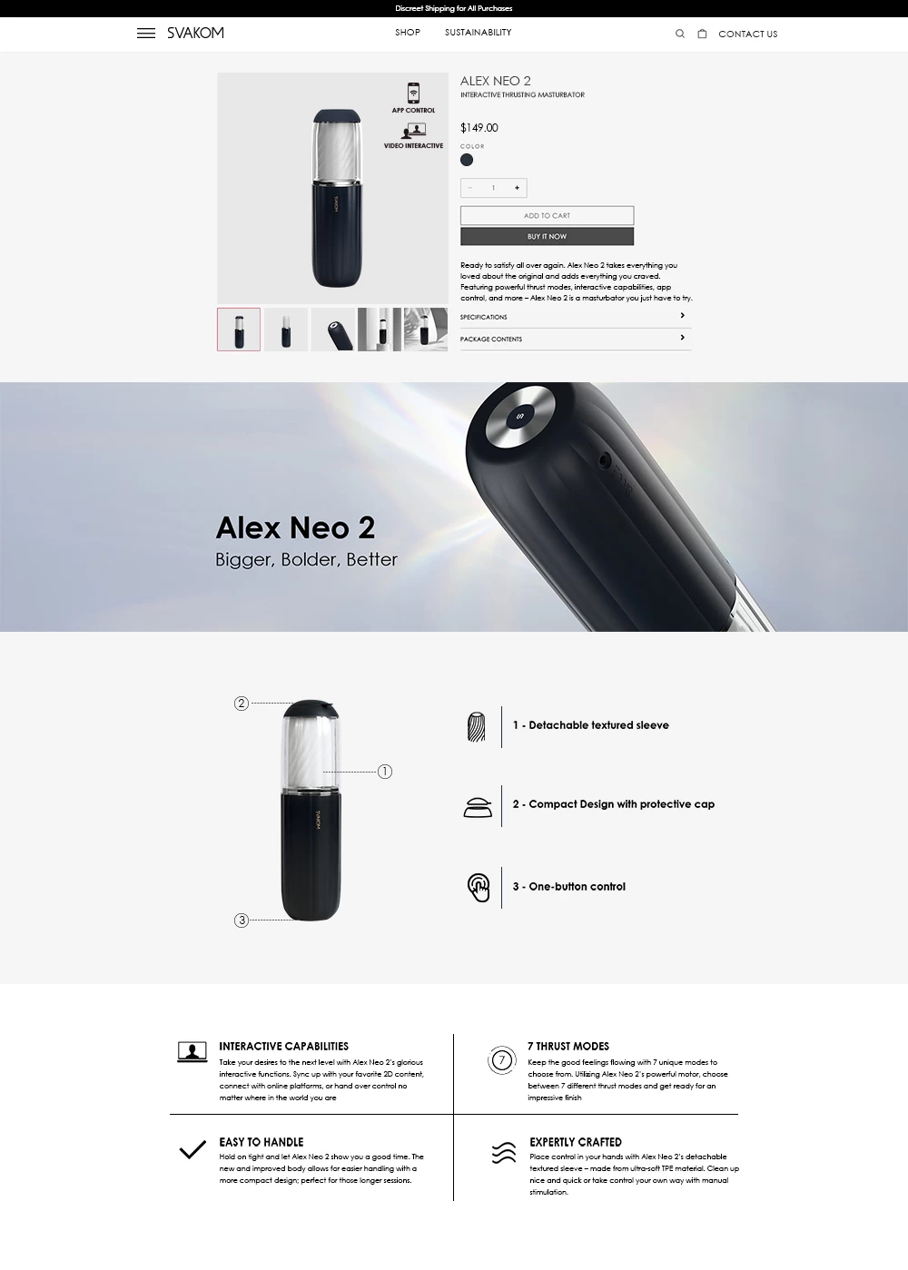 Thông tin về sản phẩm Svakom Alex Neo 2