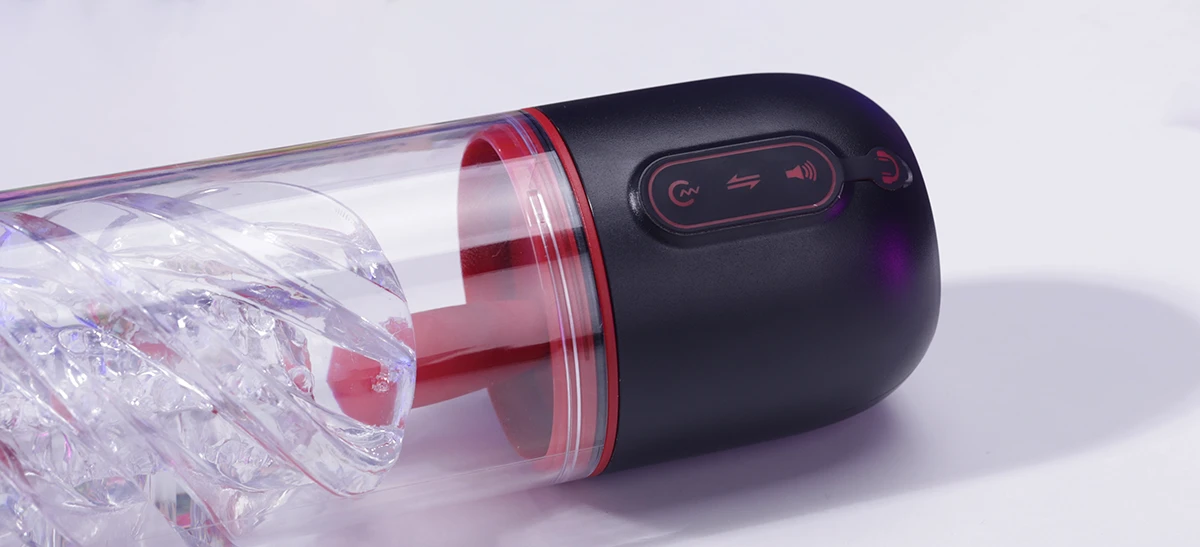 Máy thủ dâm tự động có tông màu đen và đỏ sang trọng tinh tế