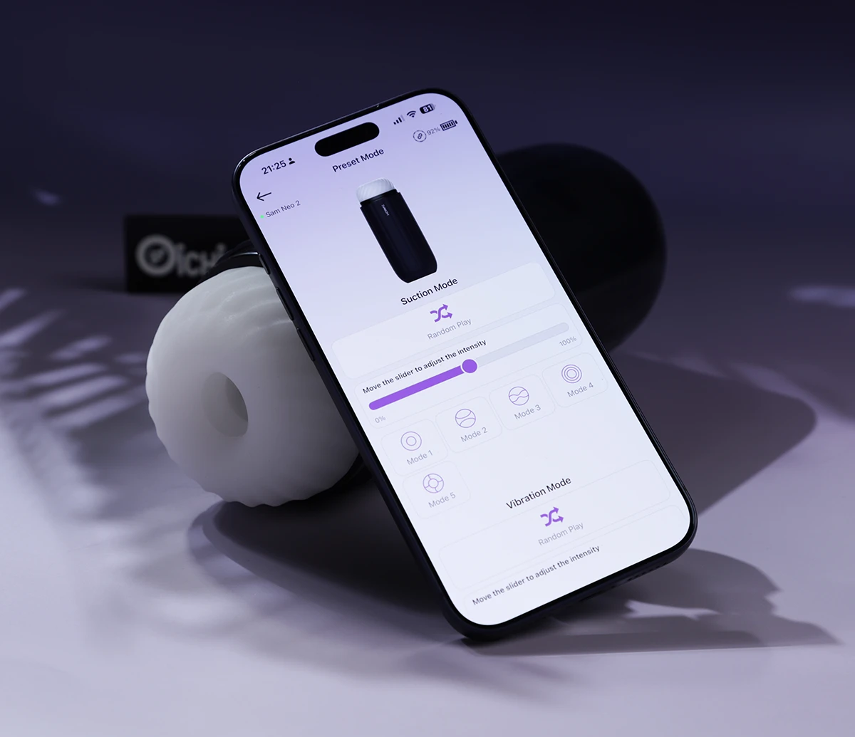 Ứng dụng điều khiển Svakom Sam Neo 2 trên smartphone với giao diện Preset Mode