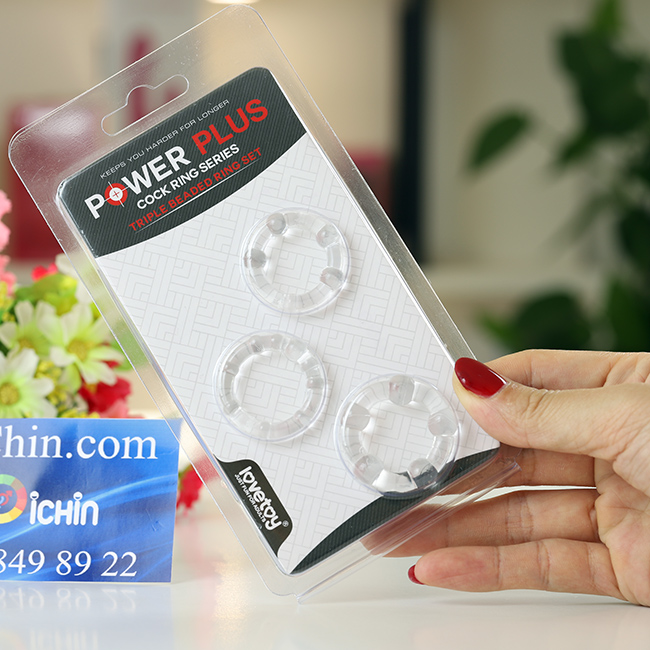 Vòng đeo cu cao su Lovetoy bộ 3 cái có hạt bi tăng thêm kích thích âm đạo