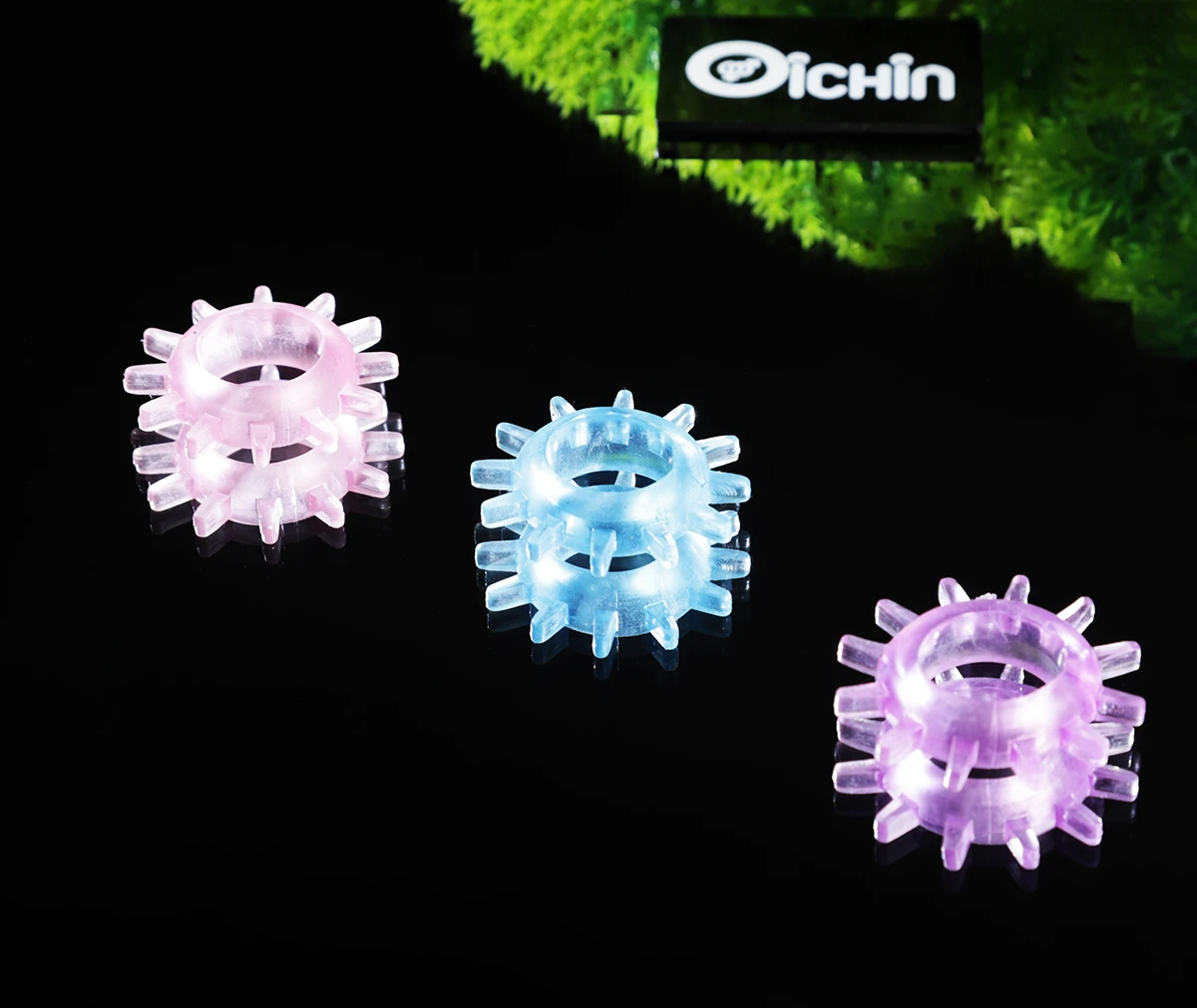 Bộ 3 vòng đeo silicone gai màu hồng xanh tím