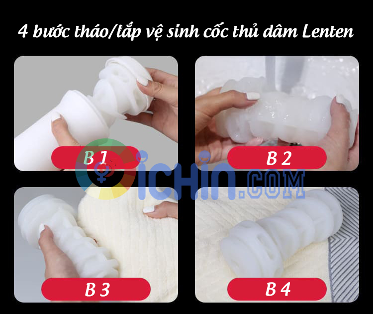 Cốc thủ dâm Leten One Rửa với dung dịch vệ sinh phụ nữ hoặc với nước sạch, nước ấm hay lạnh đều được