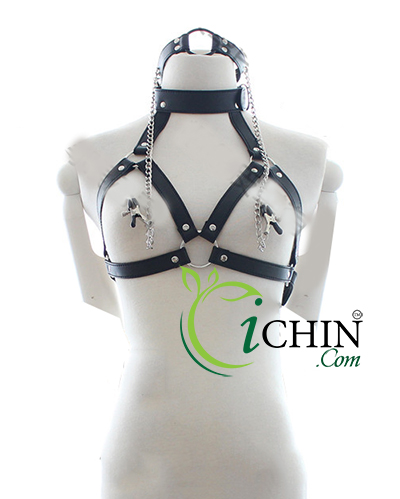 BDSM kẹp vú xích cổ